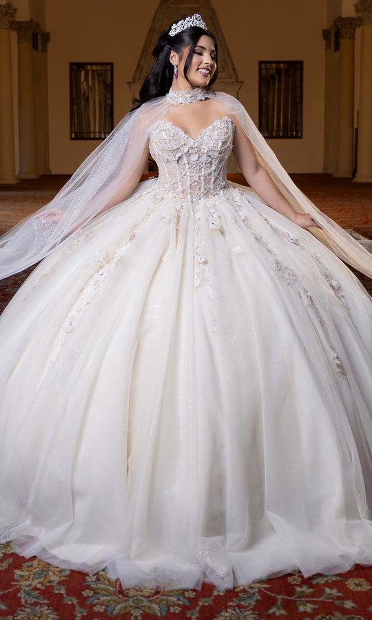 Vizcaya by Mori Lee 4080023 - Floral Accent Sweetheart Neck Ballgown