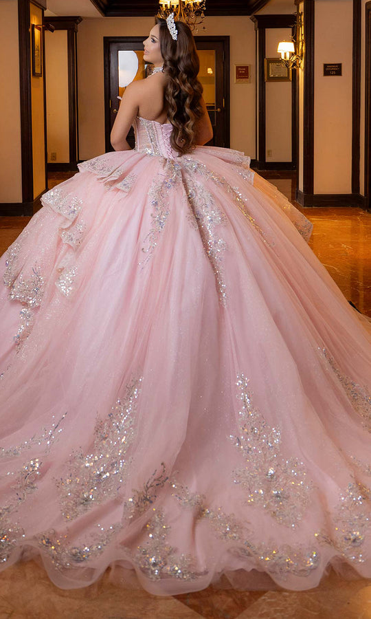 Vizcaya by Mori Lee 4080025 - Plunging V-Neck Crystal Beaded Ballgown
