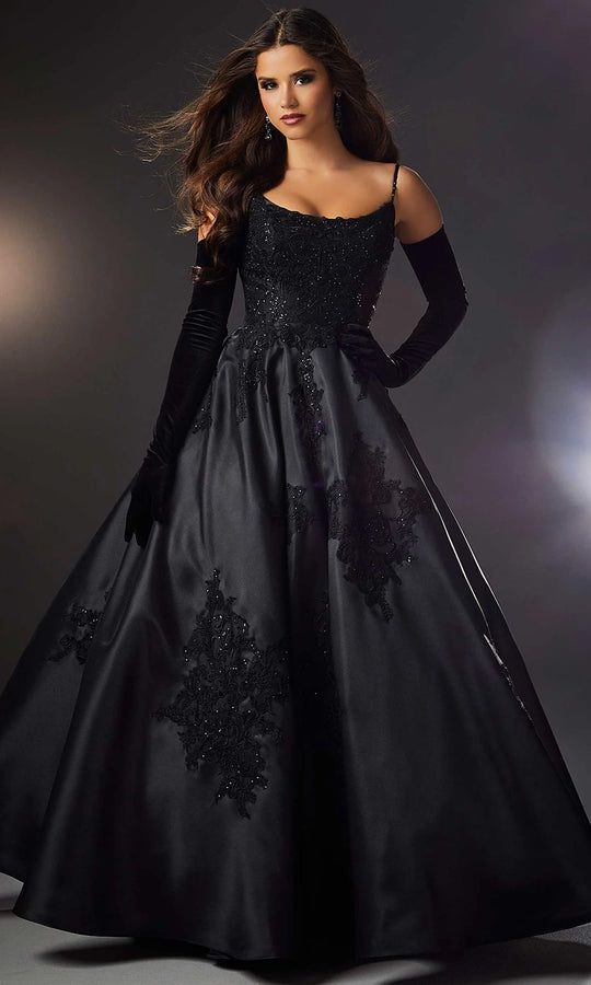 Mori Lee 49320 - Embroidered Satin Scoop Ballgown