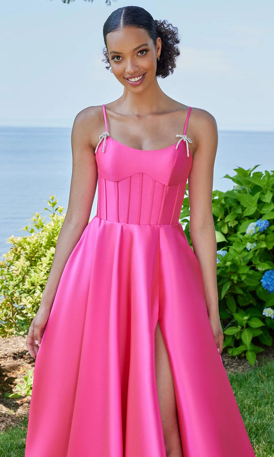 Mori Lee 49315 - Corset Mikado Ballgown with Crystal Bows