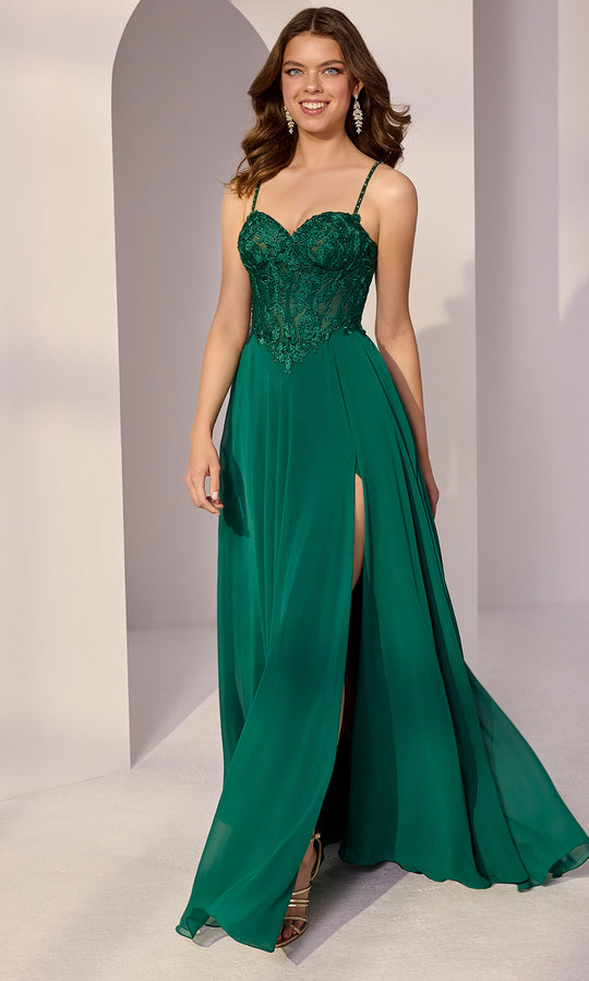Mori Lee 49214 - A-Line Embroidered Bustier Prom Gown