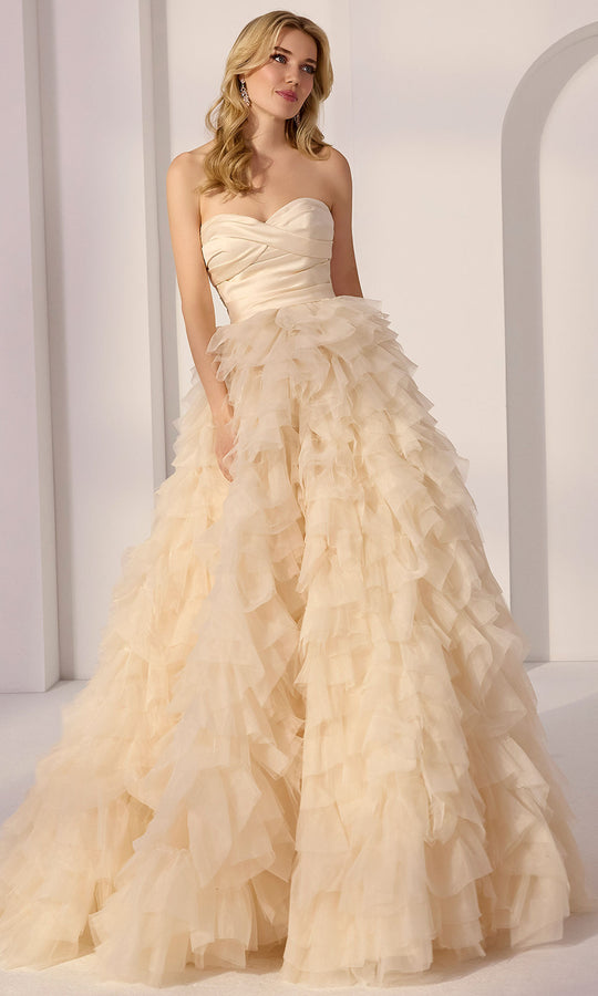 Mori Lee 49220 - Sweetheart Neck Tiered Ruffle Ballgown