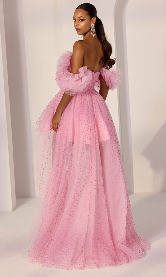 Mori Lee 49280 - Off Shoulder Heart Print Hi-Low Dress