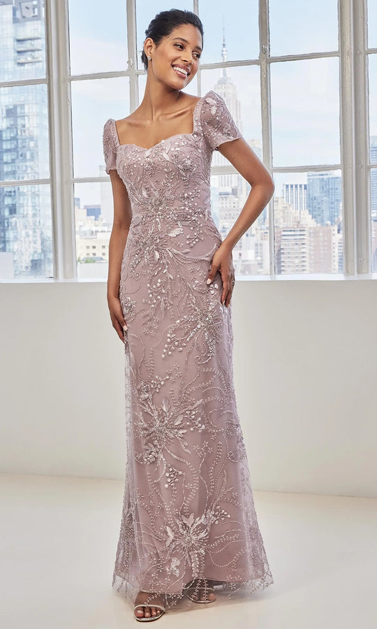 MGNY By Mori Lee 73128 - Sweetheart Short Sleeve Gown with Overskirt