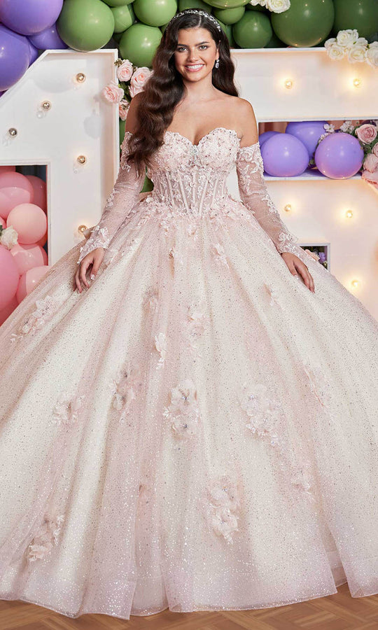 Vizcaya by Mori Lee 89512 - Glitter Tulle Floral Applique Ballgown