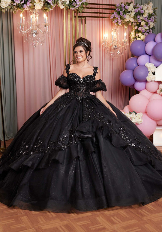 Vizcaya by Mori Lee 89516 - Asymmetrical Flounce Embroidered Ballgown