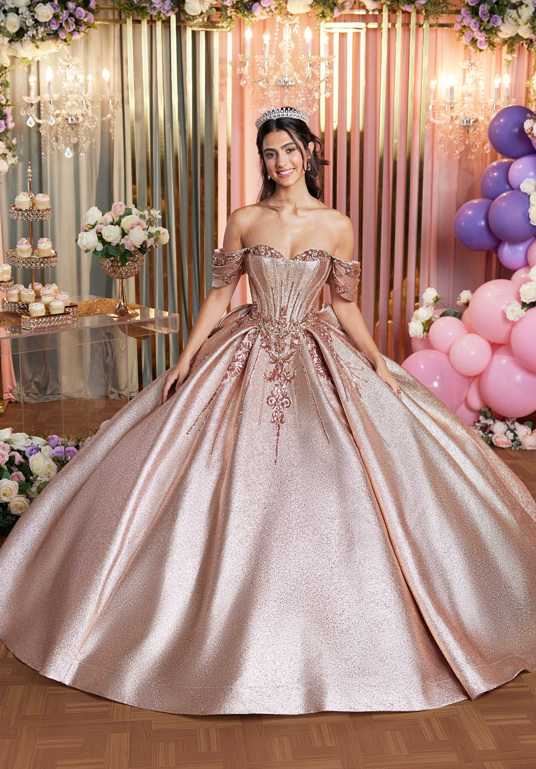 metallic brocade dress Vizcaya by Mori Lee 89519