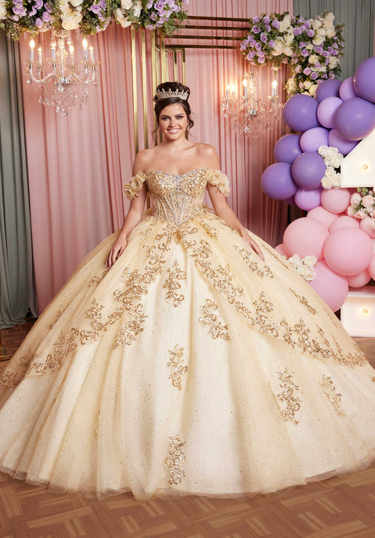 Vizcaya by Mori Lee 89520 - Scoop Neck Sequin Applique Ballgown