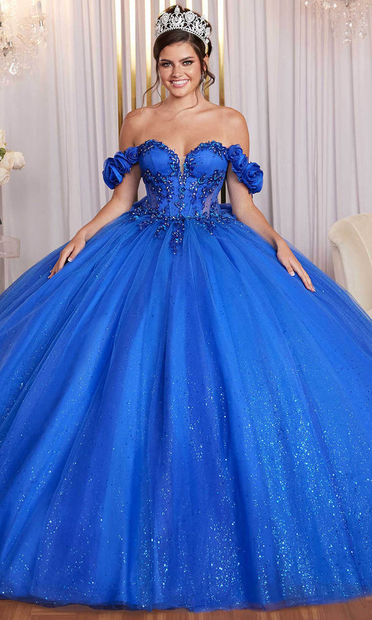 Vizcaya by Mori Lee 89523 - Rosette Sleeve Sweetheart Neck Ballgown