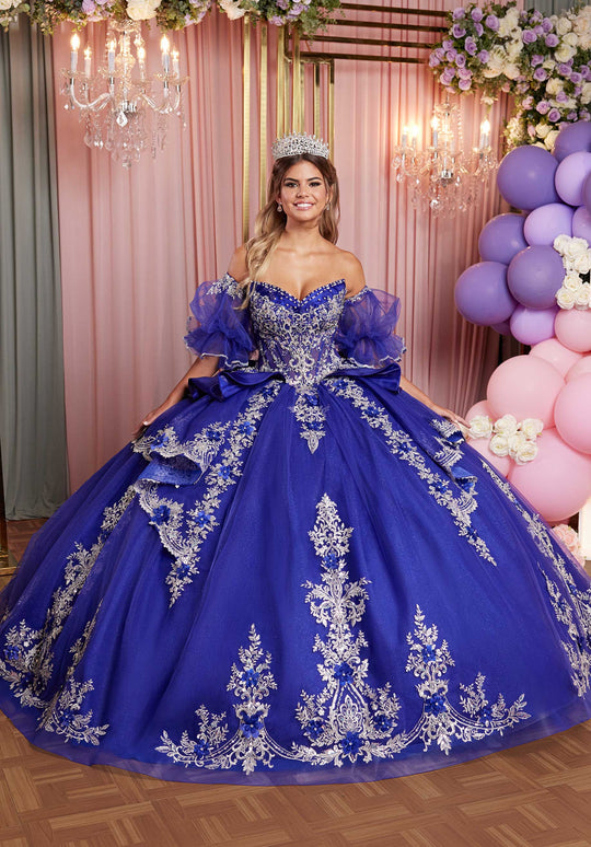 Vizcaya by Mori Lee 89526 - V-Neckline Peplum Tiered Ballgown