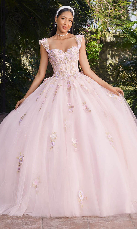 Vizcaya by Mori Lee 89550 - Floral Embellished Sweetheart Quince Gown