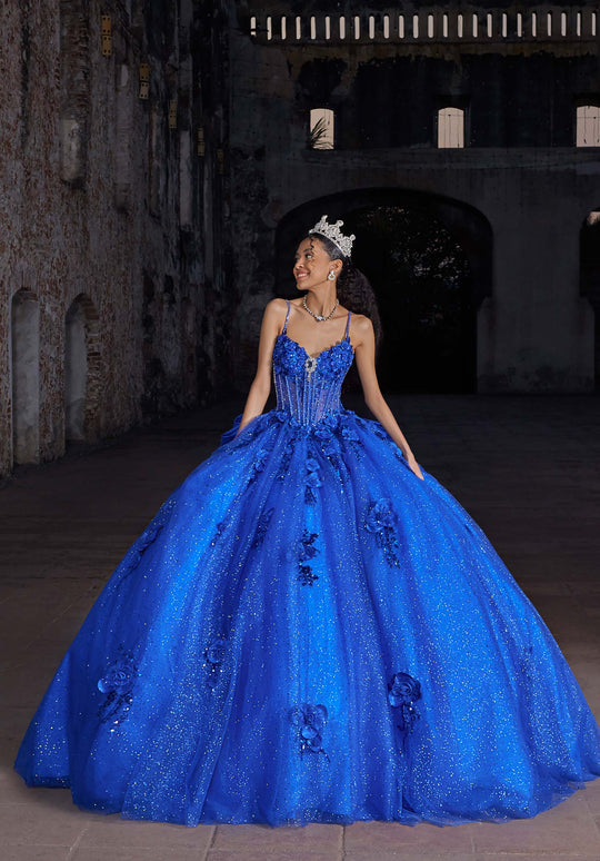 Vizcaya by Mori Lee 89553 - Sleeveless Ballgown with Floral Accents