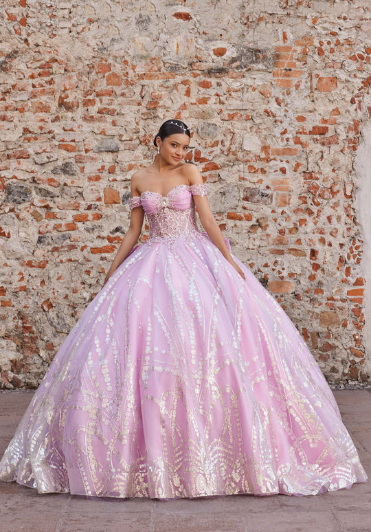 Vizcaya by Mori Lee 89557 - Sequin Sweetheart Ballgown with Satin Bow