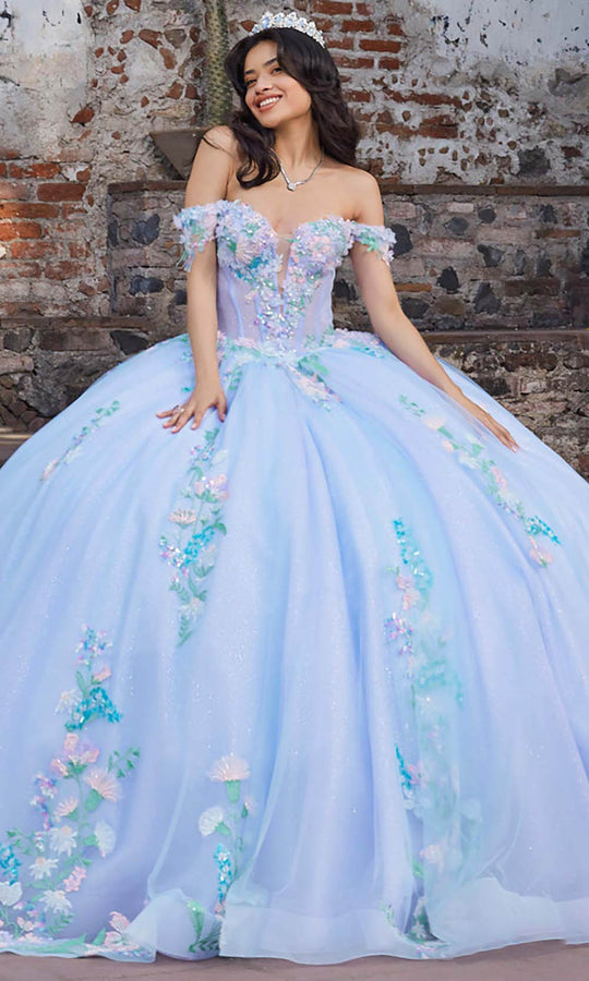 Vizcaya by Mori Lee 89560 - Multicolor Floral Applique Tulle Ballgown