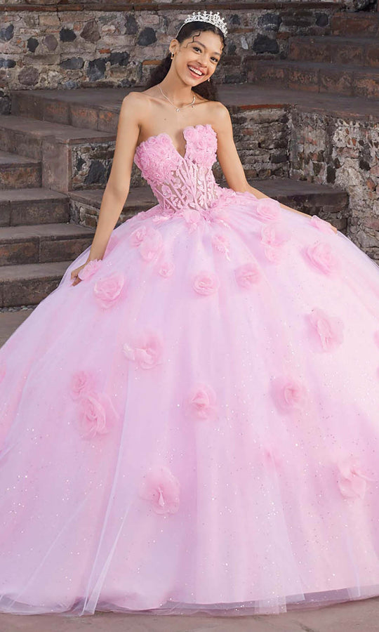 Vizcaya by Mori Lee 89562 - 3D Rosette Glitter Tulle Ballgown