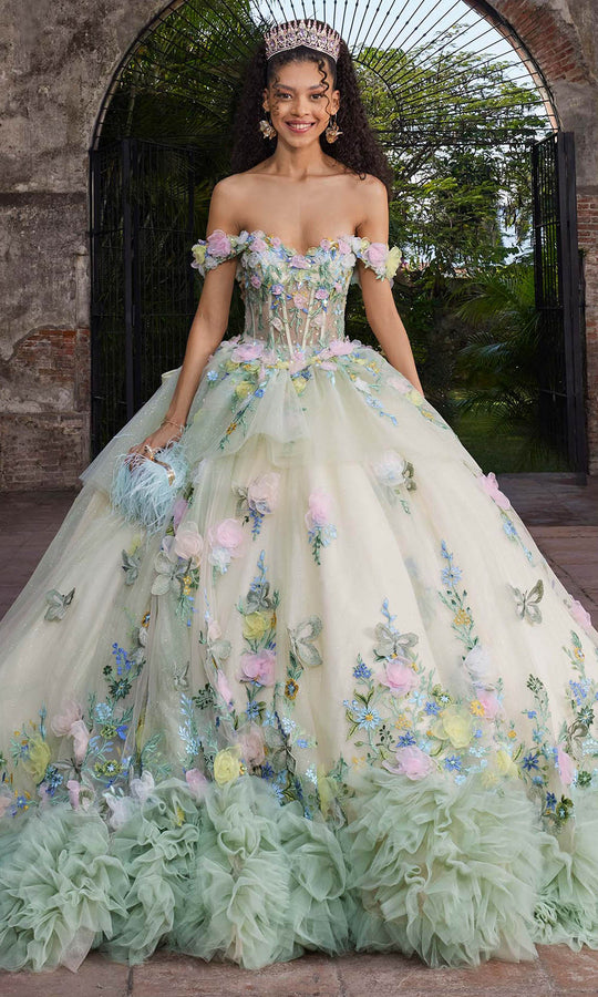 Vizcaya by Mori Lee 89566 - Ruffled Hem Sweetheart Appliqued Ballgown