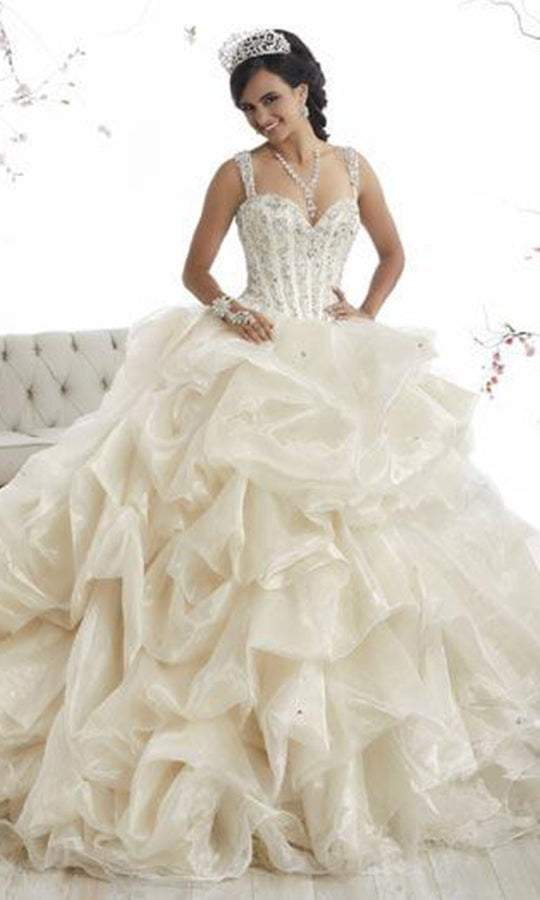 Quinceanera Collection - 26868 Beaded Lace Sweetheart Ballgown