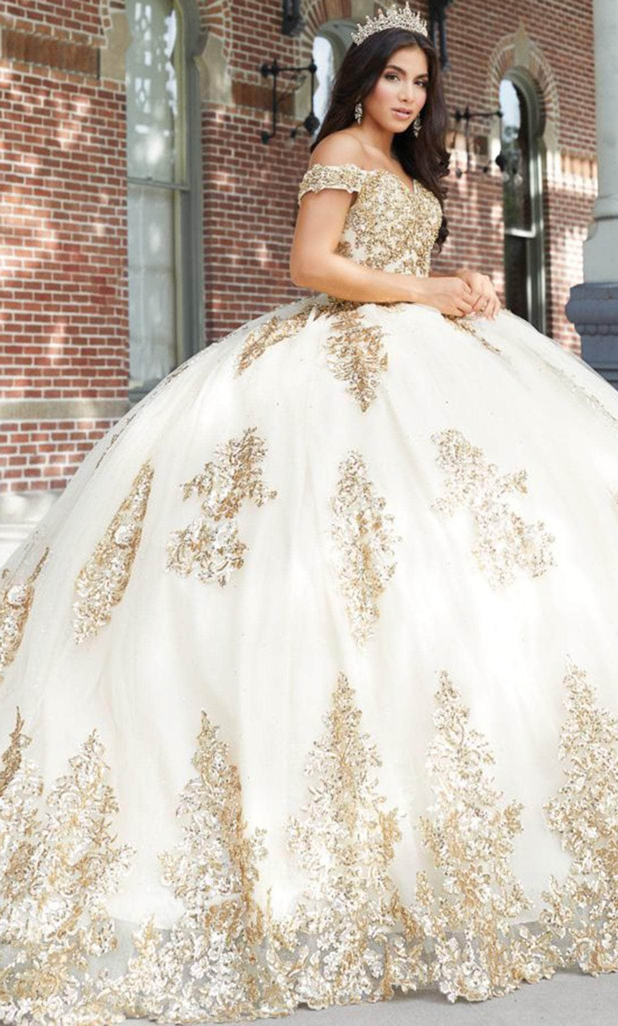 Quinceanera Collection 26042 - Appliqued Tulle Quinceanera Dress 8 / Champagne - Shop Quinceanera Collection Dresses On Couture Candy at Quinceanera Collection 26042 - Appliqued Tulle Quinceanera Dress 8 / Champagne - Shop Quinceanera Collection Dresses On Couture Candy at