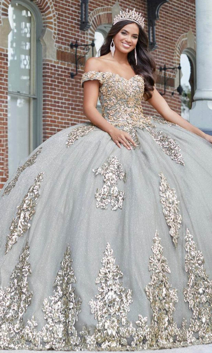 Quinceanera Collection 26042 - Appliqued Tulle Quinceanera Dress Quinceanera Dresses 0 / Sage