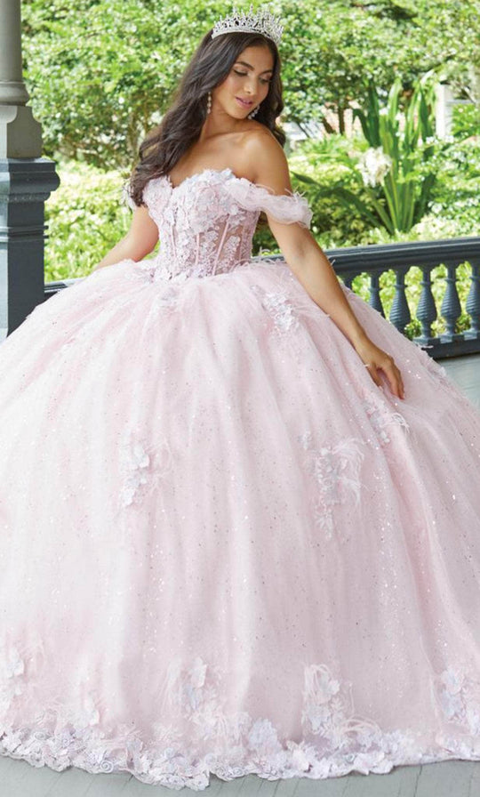 Quinceanera Collection 26047 - Laced Feathered Quinceanera Dress