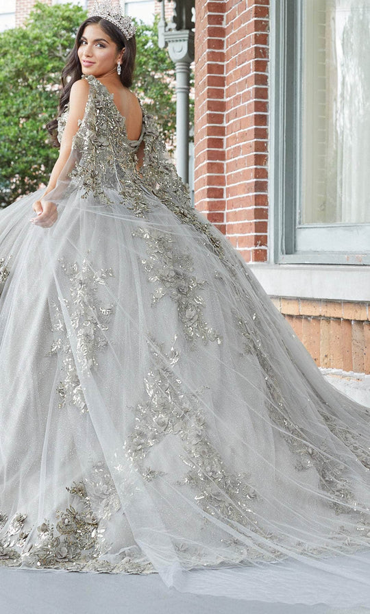 Quinceanera Collection 26052 - Sequined Floral Quinceanera Dress