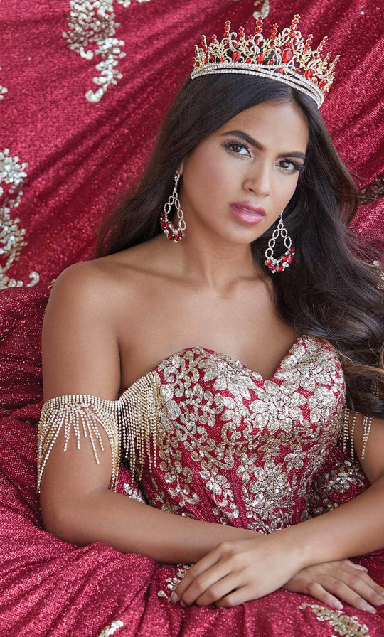 Quinceanera Collection 26053 - Basque Royal Bow-Detailed Ballgown