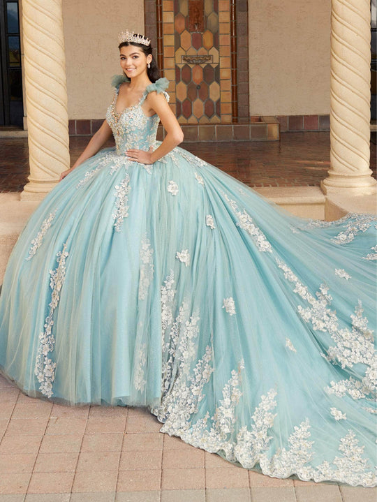 Quinceanera Collection 26059 - V-Neck Embroidered Ballgown
