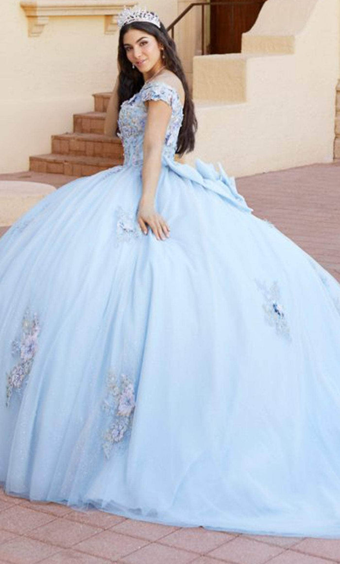Quinceanera Collection 26061 - Embroidered Off-Shoulder Ballgown Quinceanera Dresses 0 / Sky/Multi