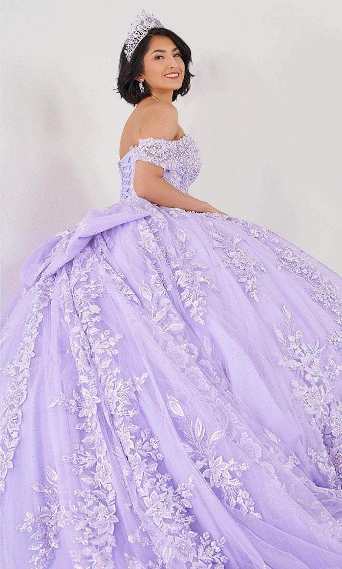 Quinceanera Collection 26072 - Floral Lace Sweetheart Ballgown Ball Gowns 0 / Lilac