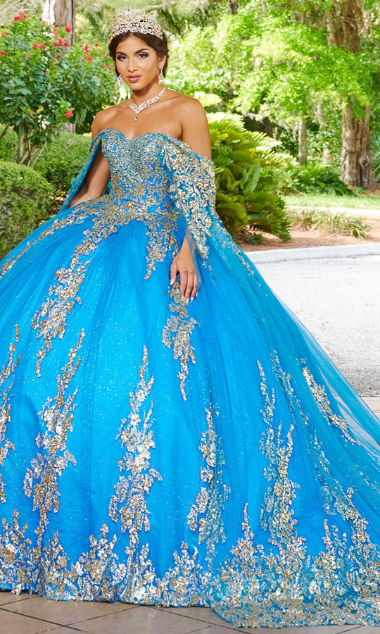 Quinceanera Collection 26083 - Floral Glitter Embellished Ballgown