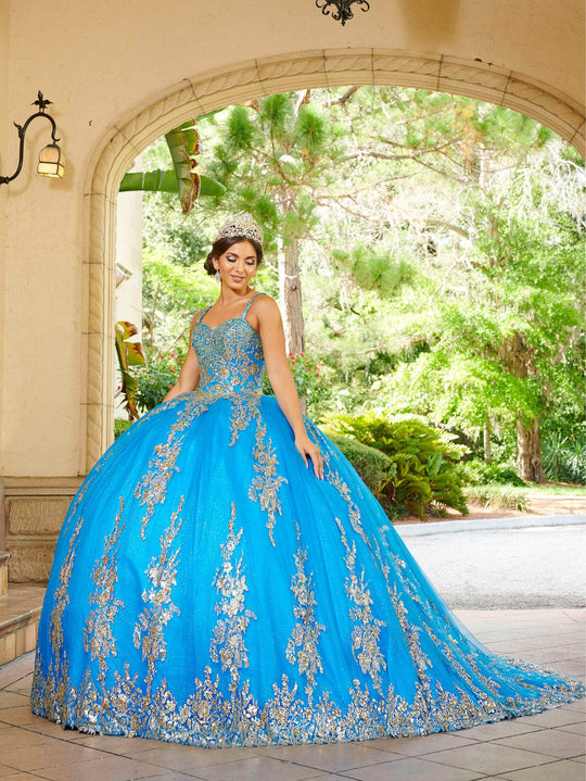 Quinceanera Collection 26083 - Floral Glitter Embellished Ballgown