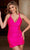 Rachel Allan 30052 - Ruched Sheath Short Dress Special Occasion Dress 00 / Hot Pink