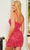 Rachel Allan 40183 - Spaghetti Strap Beaded Cocktail Dress Cocktail Dresses 2 / Fuchsia Pink