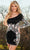 Rachel Allan 40350 - One Shoulder Floral Beaded Dress Cocktail Dresses