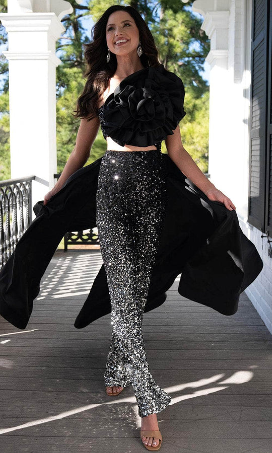 Rachel Allan 50335 - One Shoulder Ombre Sequin Jumpsuit