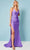 Rachel Allan 70289 - Deep V-Neck Ruched Evening Dress Evening Dresses 0 / Lilac