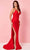 Rachel Allan 70289 - Deep V-Neck Ruched Evening Dress Evening Dresses 0 / Red