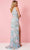 Rachel Allan 70383 - Asymmetrical Bead Embellished Prom Dress Prom Dresses 4 / White Blue Pink