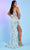 Rachel Allan 70518 - Bead Fringed Slit Prom Dress Prom Dresses
