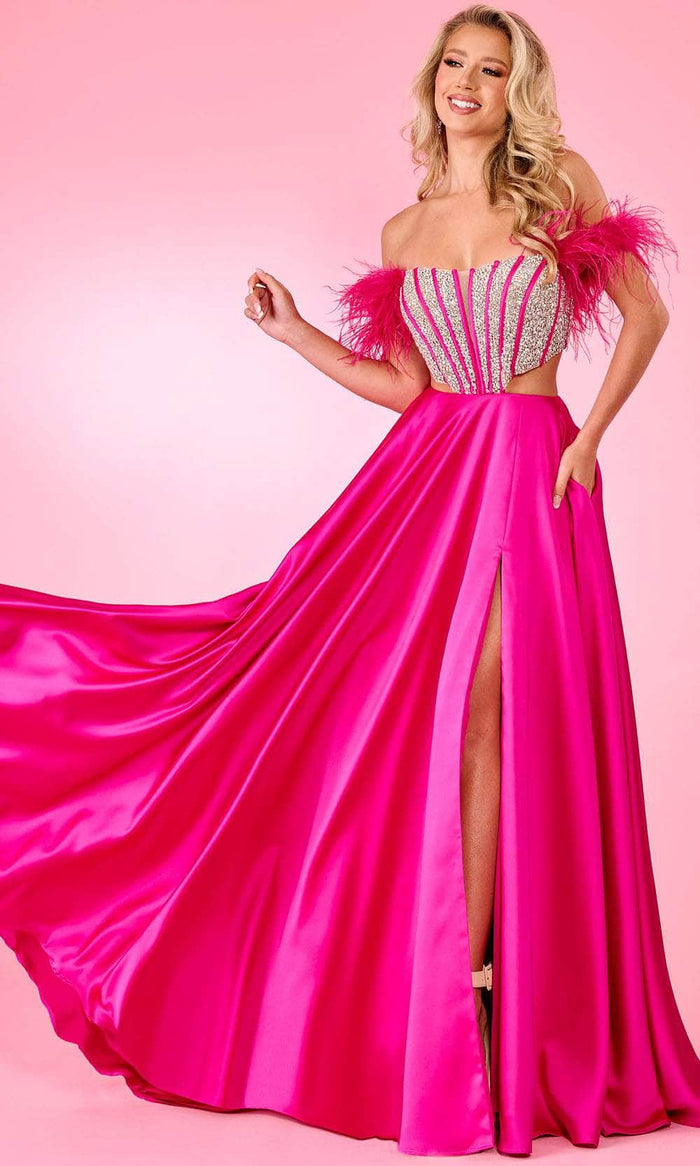 Rachel Allan 70519 - Ornate Corset Cutout Prom Dress Prom Dresses 00 / Fuchsia
