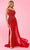 Rachel Allan 70525 - Stripe Beaded Prom Dress Prom Dresses 00 / Red Silver