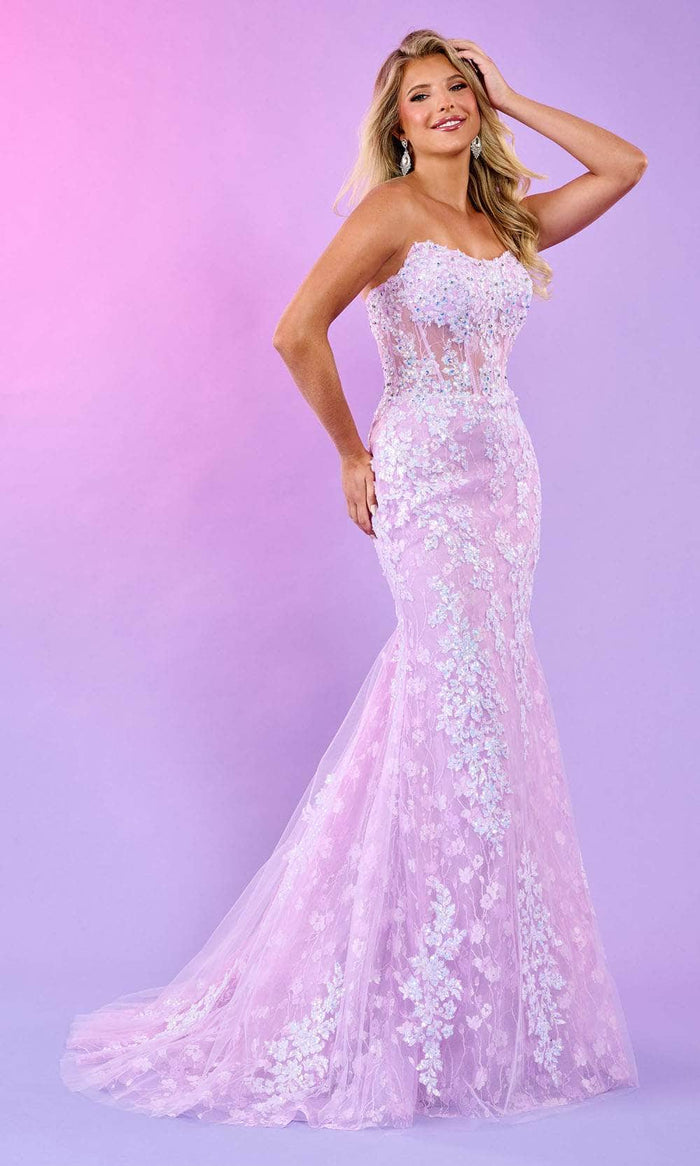 Rachel Allan 70566 - Floral Corset Prom Dress Prom Dresses 00 / Lilac