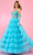 Rachel Allan 70576 - Ruffle Accent Ballgown Ball Gowns 00 / Turquoise