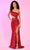 Rachel Allan 70582 - Asymmetrical Sheath Evening Dress Evening Dresses 00 / Red Fuchsia