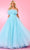Rachel Allan 70583 - Pleated A-Line Evening Gown Ball Gowns 00 / Light Blue