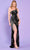 Rachel Allan 70584 - Fitted Asymmetrical Evening Dress Evening Dresses 00 / Black Silver