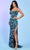 Rachel Allan 70595 - Floral Sequin Scoop Prom Gown Prom Dresses 00 / Sky Blue Navy