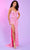 Rachel Allan 70601 - Deep V-Neck Shimmer Prom Gown Prom Dresses 00 / Hot Pink