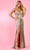Rachel Allan 70602 - Plunging V-Neck Beaded Prom Gown Prom Dresses 00 / Nude Silver
