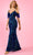 Rachel Allan 70607 - Fringed Cold Shoulder Prom Gown Prom Dresses 00 / Navy Royal